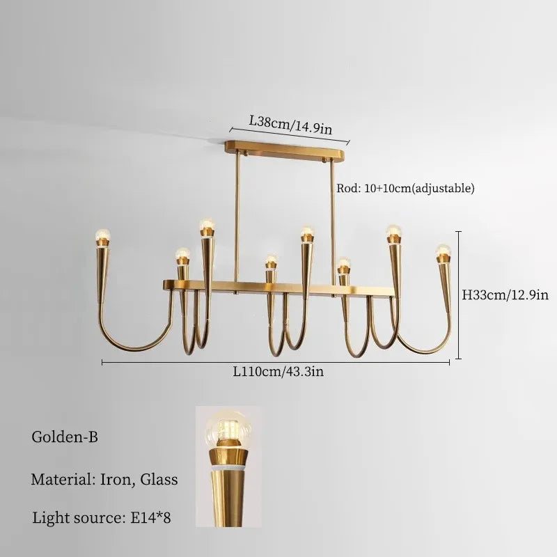 Lustre de Vela Pendente Preto Estilo Francês — Luminária de Luxo para Sala de Estar