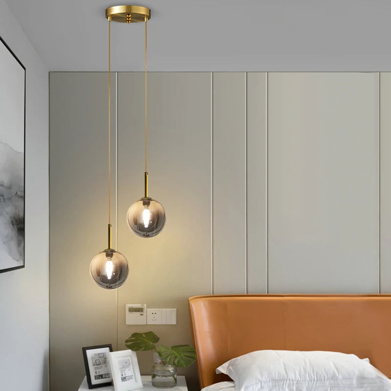 Pendente LED Globo de Vidro — Luminária Nórdica para Quarto e Sala