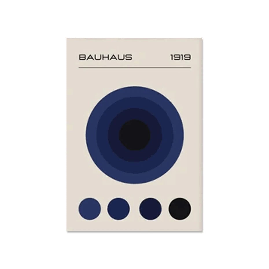 Quadro Decorativo Geométrico Abstrato Bauhaus — Arte Mid Century para Sala