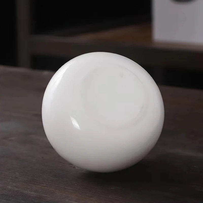 Vaso Decorativo de Cerâmica Pintado à Mão — Mini Vaso com Flores Secas para Mesa