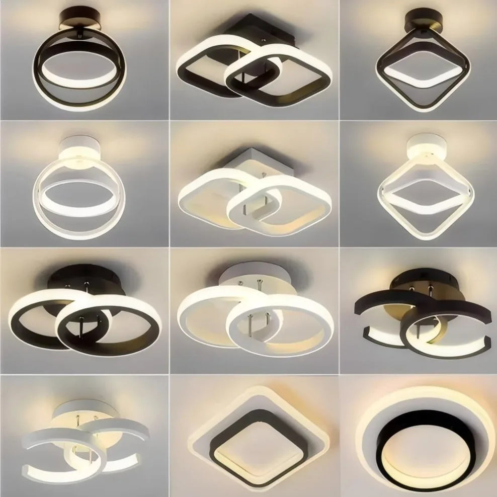 Luminária de Teto LED Corredor 3 Tons — Embutida Nórdica para Quarto e Sala