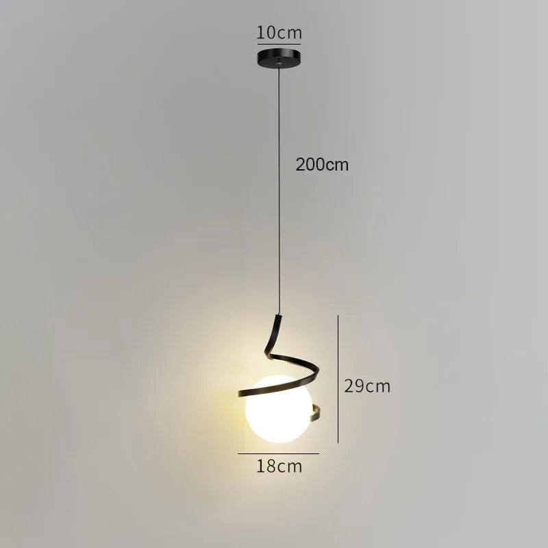 Pendente LED Nórdico Linear — Luminária de Cabeceira para Quarto e Sala de Jantar