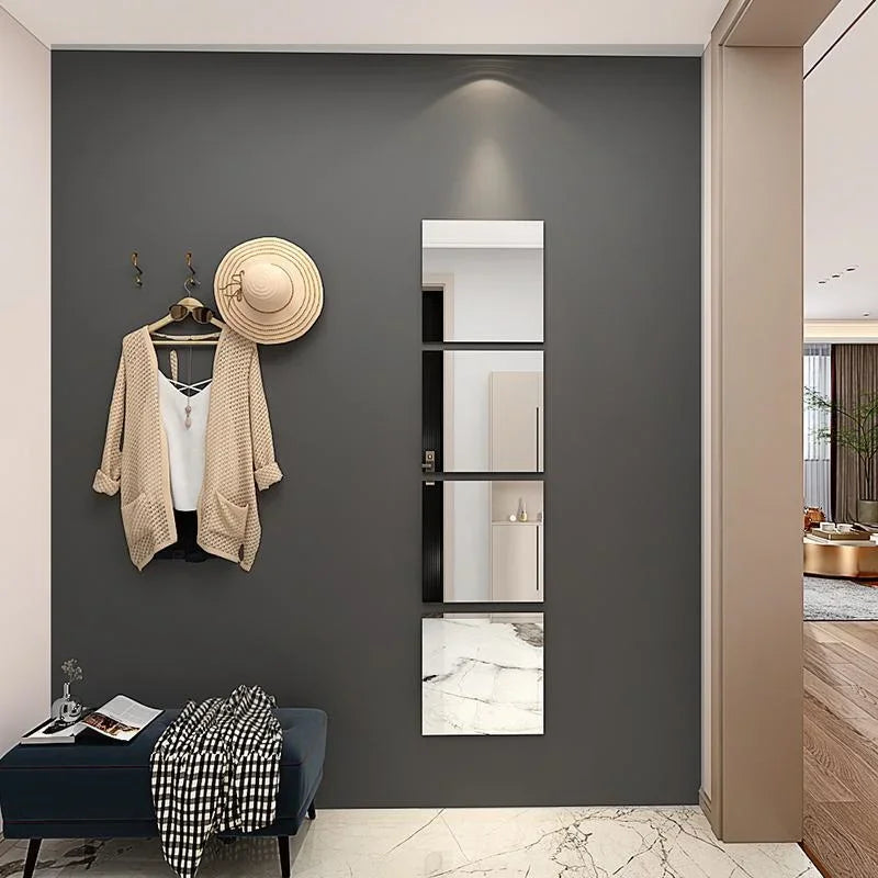 Adesivo Espelho Plástico Flexível Autocolante 4 Peças — Decoração DIY para Sala