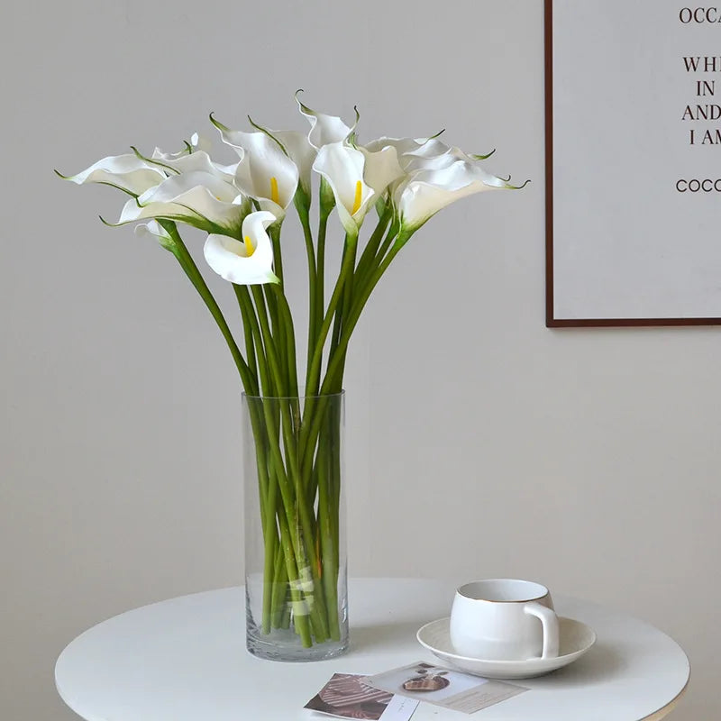 Flores Artificiais Copo de Leite EVA Kit 10 Hastes — Para Arranjos, Casamento e Sala