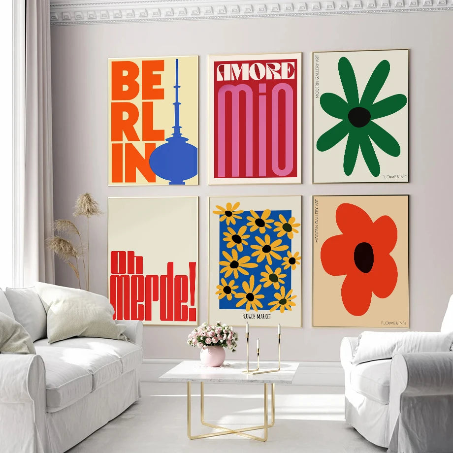 Quadro Decorativo Flores Mio — Arte Mural Decorativa para Sala