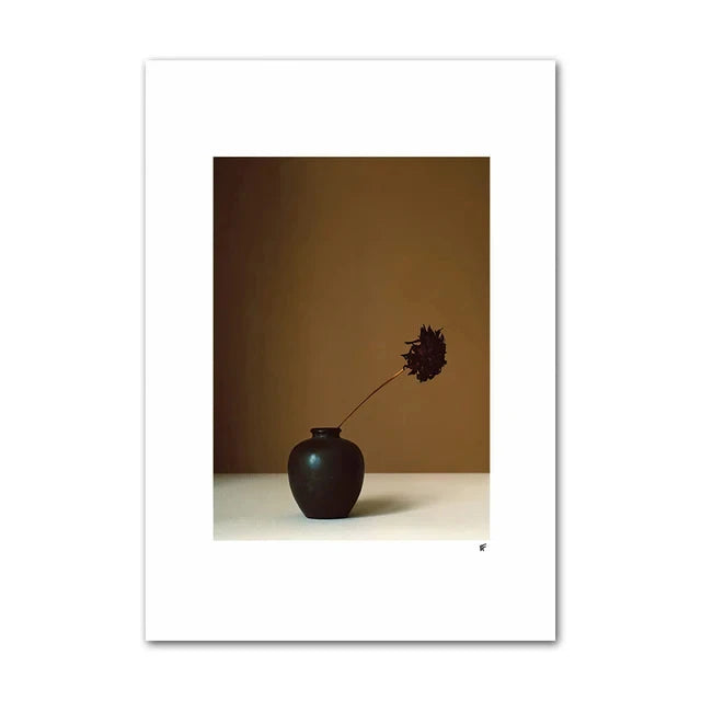 Quadro Decorativo Limão e Vaso Geométrico — Arte Nórdica Minimalista para Sala