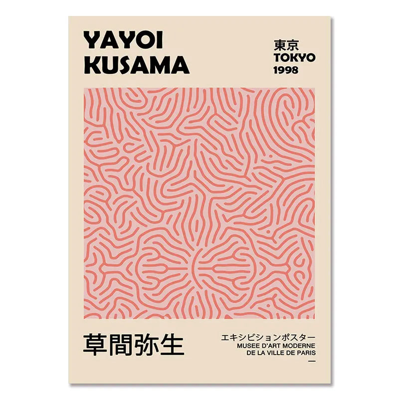Quadro Decorativo Flores Abstratas — Arte Inspirada em Matisse e Kusama para Sala