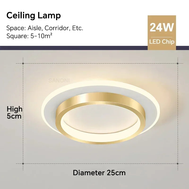 Luminária de Teto LED Redonda Flush Mount — Para Corredor, Escada, Banheiro e Quarto