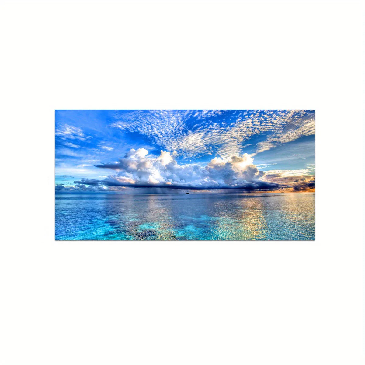 Quadro Decorativo Pôr do Sol na Praia — Arte de Paisagem Nórdica para Sala