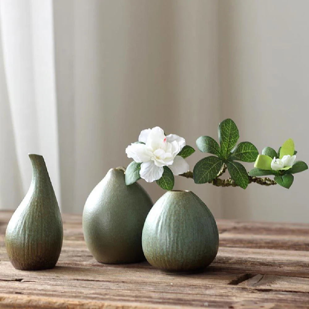 Vaso Cerâmica Pequeno Hidropônico para Mesa — Sala e Jantar Decoração Minimalista