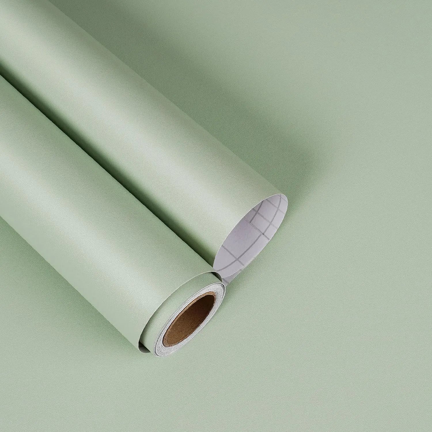 Papel de Parede PVC Autocolante Fosco Verde, Branco e Preto — Para Sala e Prateleiras