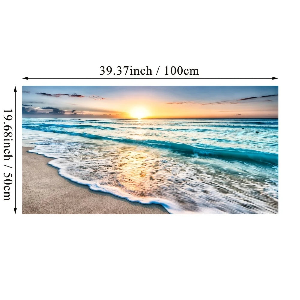 Quadro Decorativo Pôr do Sol na Praia — Arte de Paisagem Nórdica para Sala