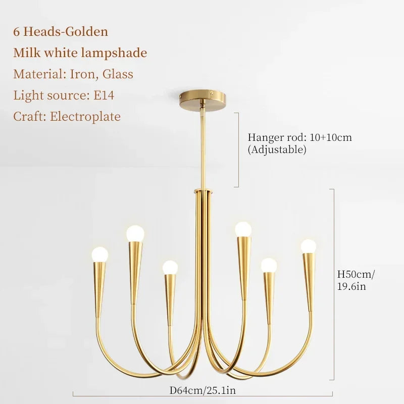 Lustre de Vela Pendente Preto Estilo Francês — Luminária de Luxo para Sala de Estar
