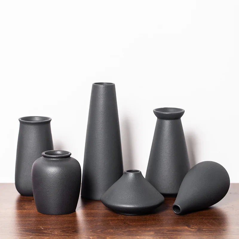 Vaso de Cerâmica Fosco para Flores — Vaso Moderno Decorativo para Mesa e Casamento