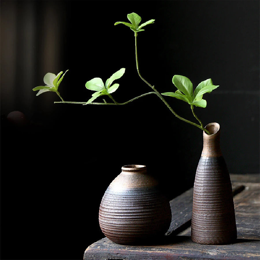 Mini Vaso de Cerâmica Rústico Retrô — Vaso Hidropônico Decorativo para Mesa