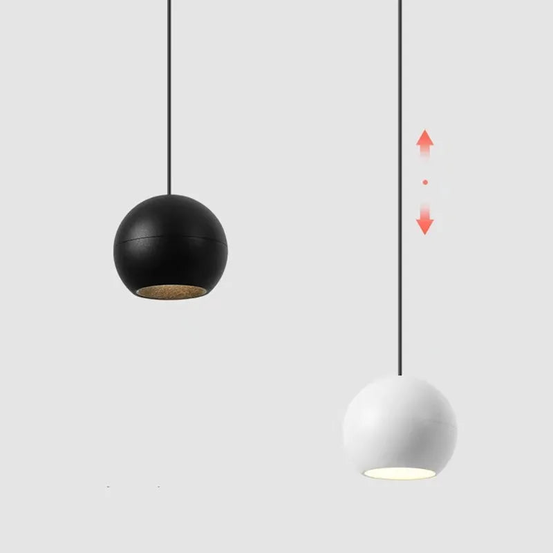 Pendente Esfera Minimalista Nórdico — Luminária Preta e Branca para Bar e Café
