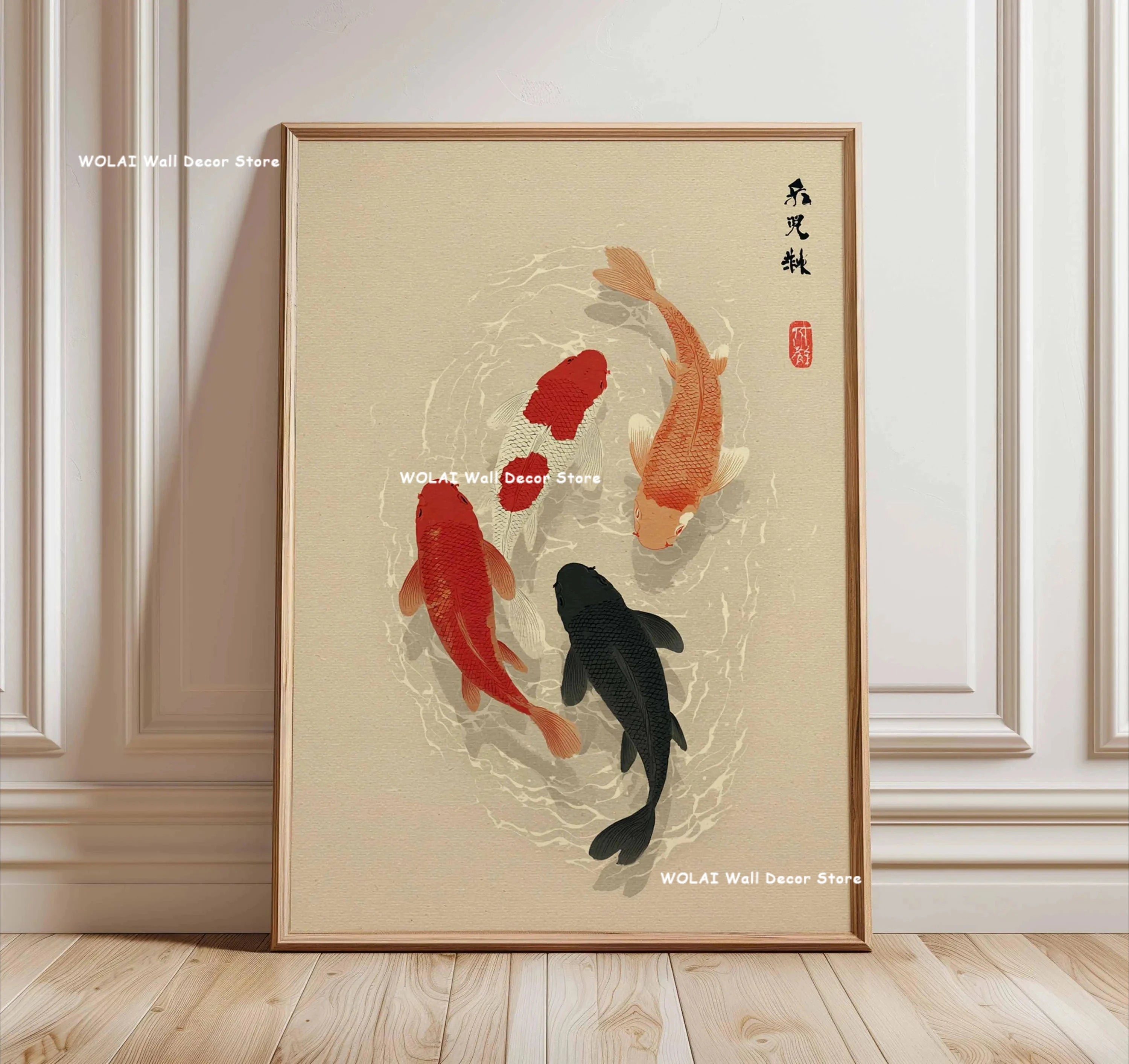 Quadro Decorativo Floresta Japonesa e Carpa Koi Zen — Arte de Águas e Sol para Sala