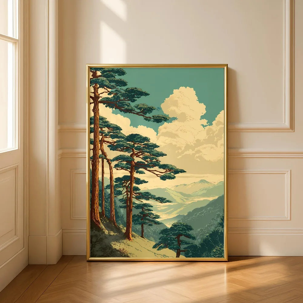Quadro Decorativo Árvore Japonesa sem Moldura — Arte para Sala e Quarto