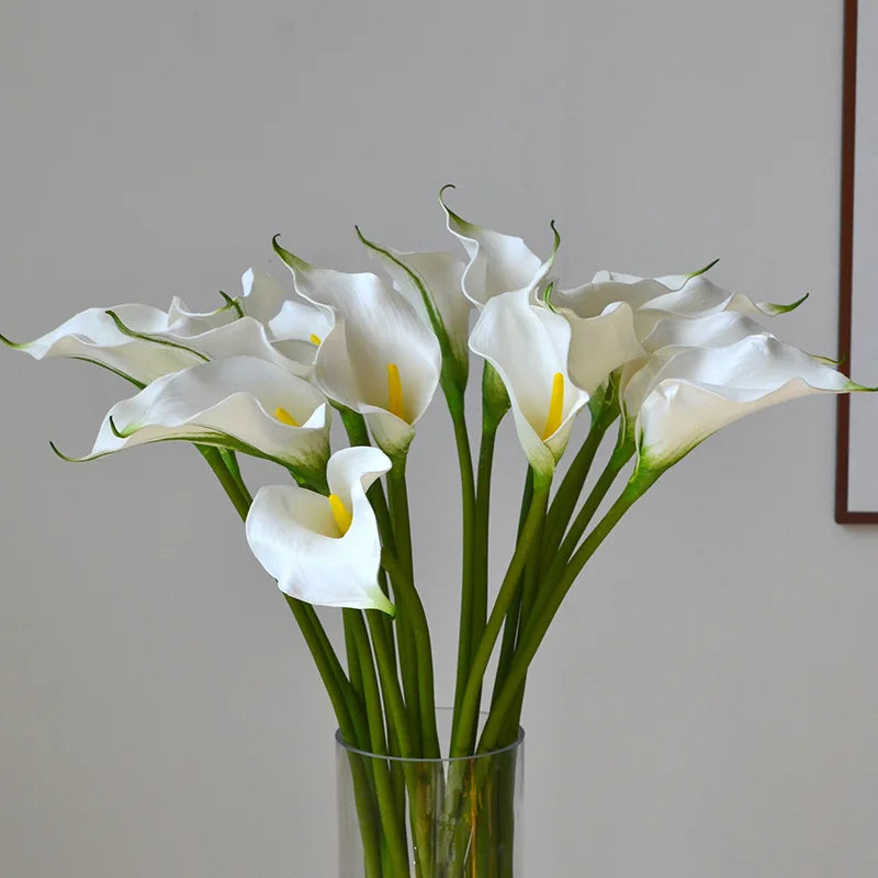 Flores Artificiais Copo de Leite EVA Kit 10 Hastes — Para Arranjos, Casamento e Sala