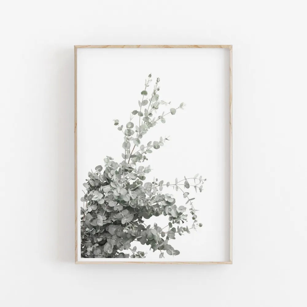 Quadro Decorativo Eucalipto e Palmeira — Arte Botânica Nórdica Minimalista para Sala