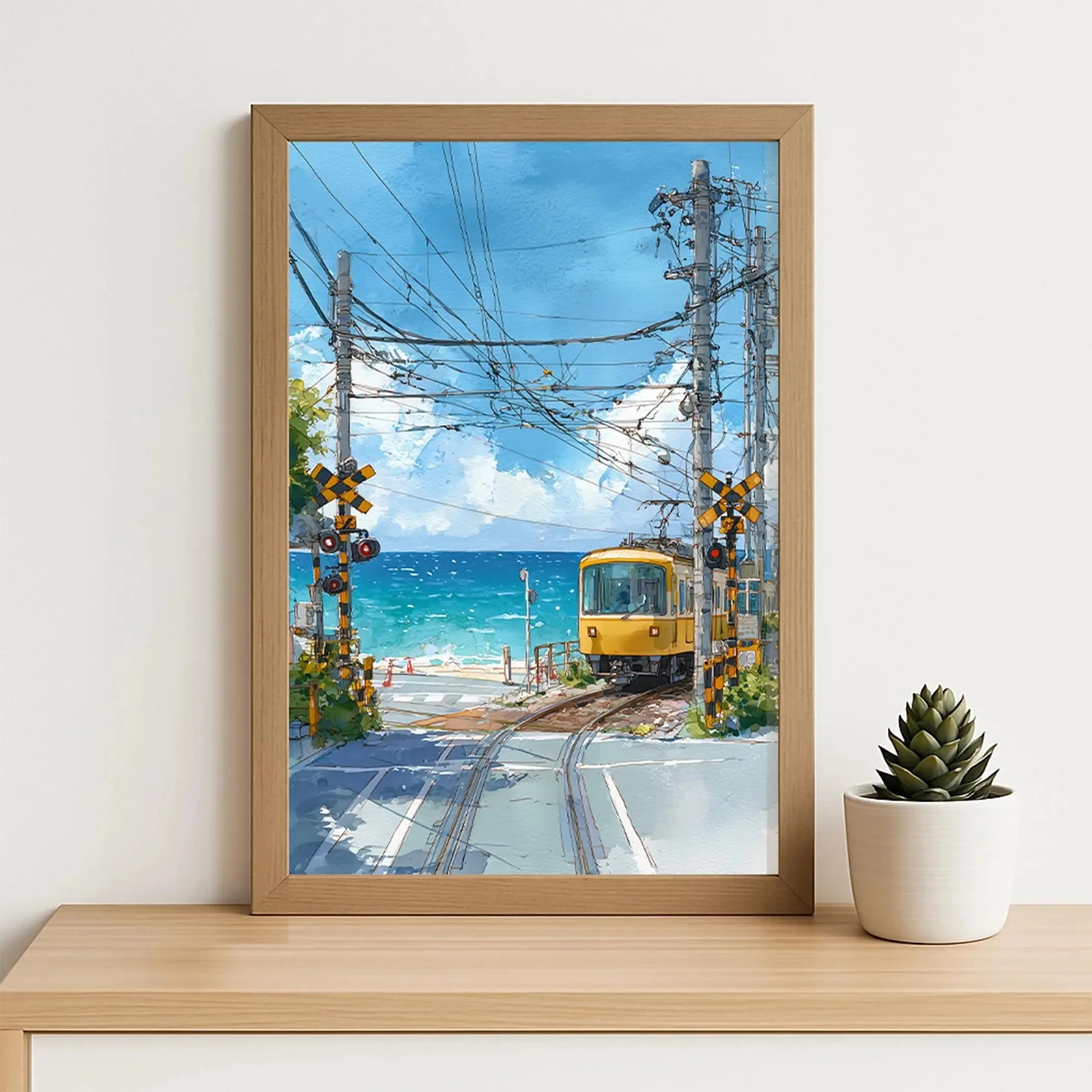 Quadro Decorativo Rua Japonesa Noite Chuvosa — Arte de Paisagem Retrô para Sala e Quarto