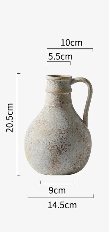 Vaso Cerâmica Retrô CAPIRON para Flores Secas Wabi Sabi — Nórdico para Estante e Sala