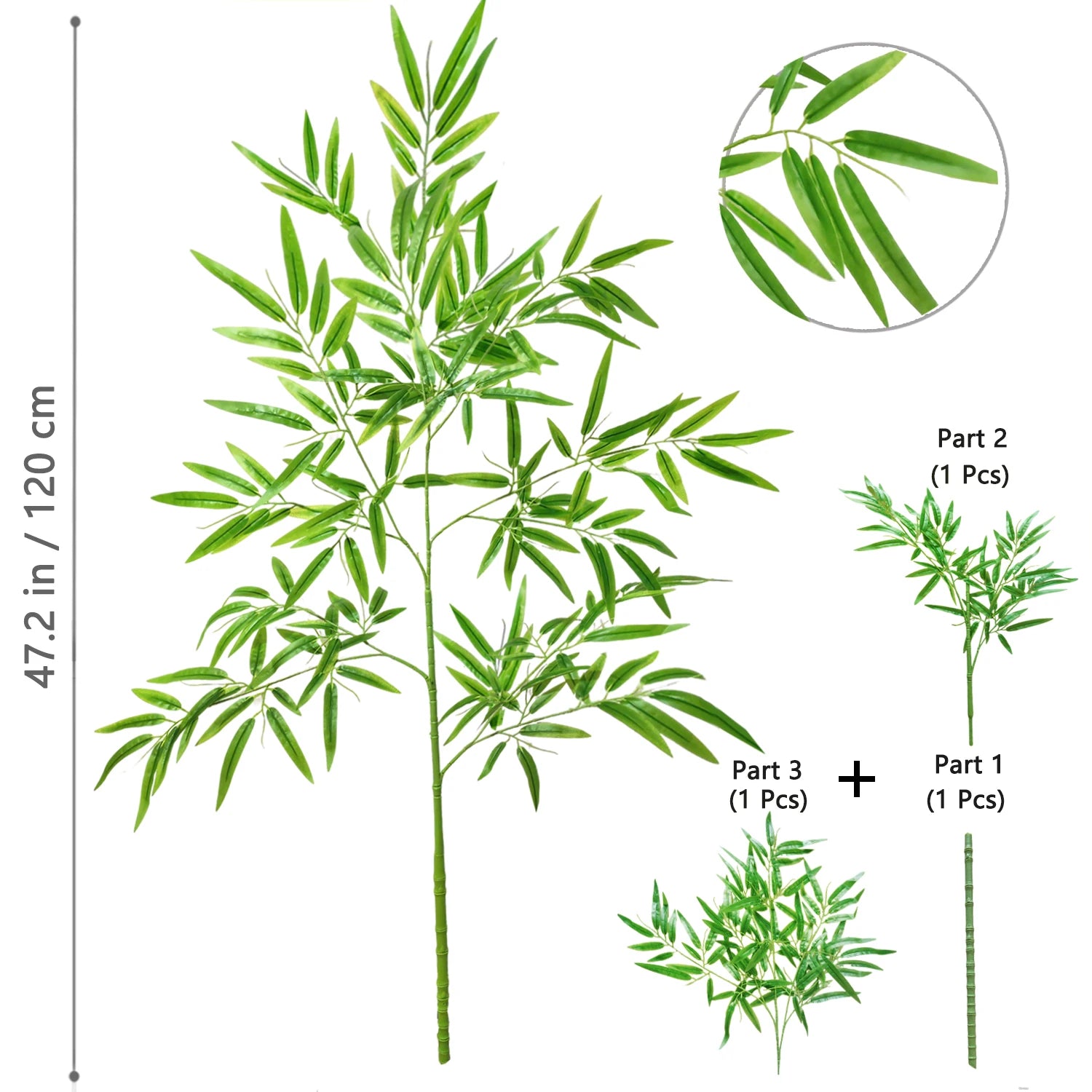 Bambu e Monstera Artificial 100 a 180cm — Exuberância Tropical Permanente para Jardim e Casa