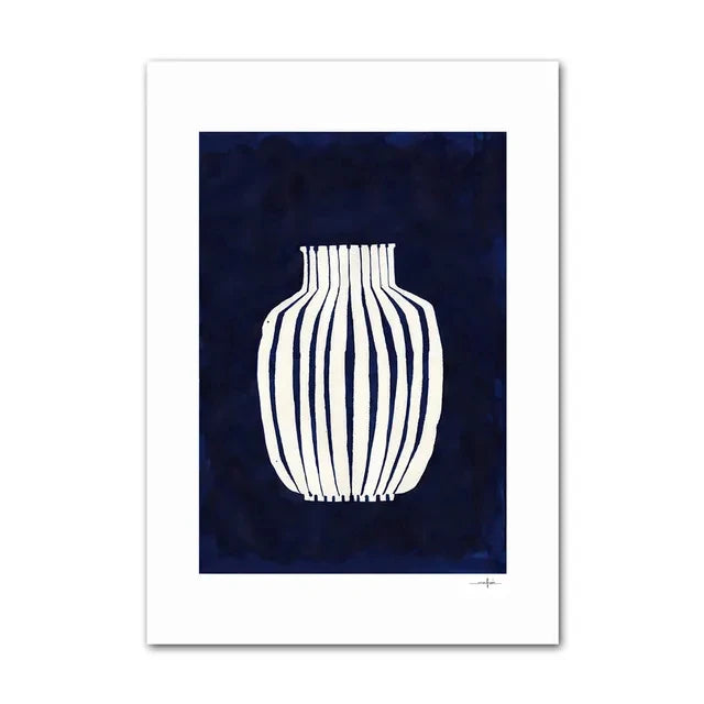Quadro Decorativo Limão e Vaso Geométrico — Arte Nórdica Minimalista para Sala
