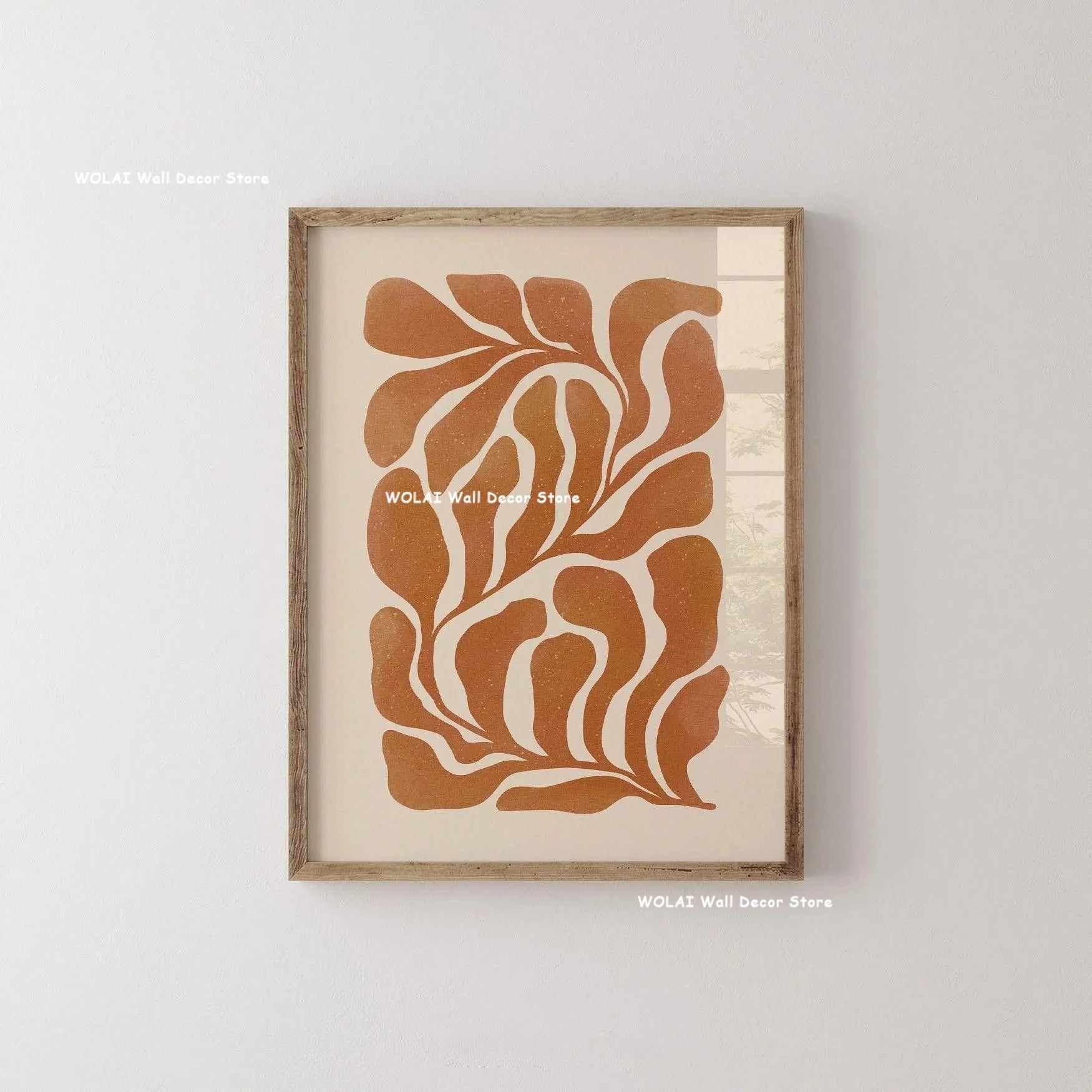 Quadro Decorativo Plantas Bege e Preto — Arte Floral Minimalista para Sala