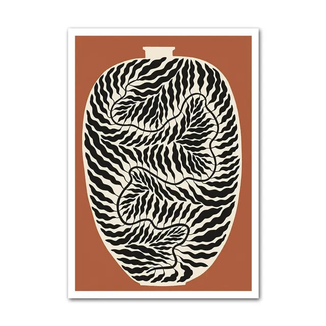 Quadro Decorativo Limão e Vaso Geométrico — Arte Nórdica Minimalista para Sala