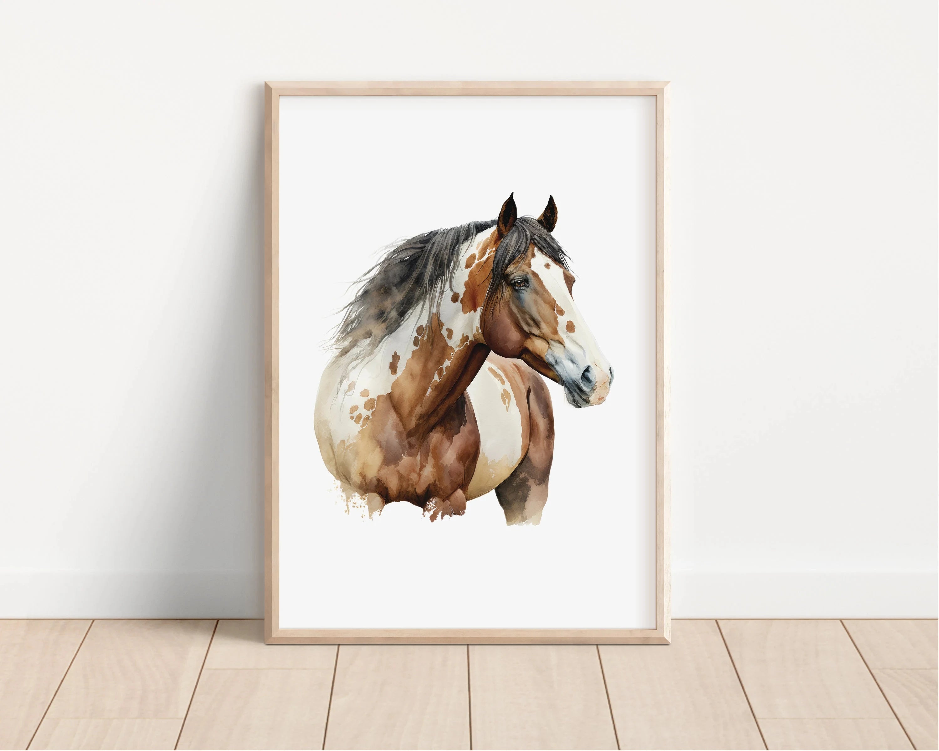 Quadro Canvas Cavalo Minimalista Preto e Marrom — Arte Animal para Sala e Quarto