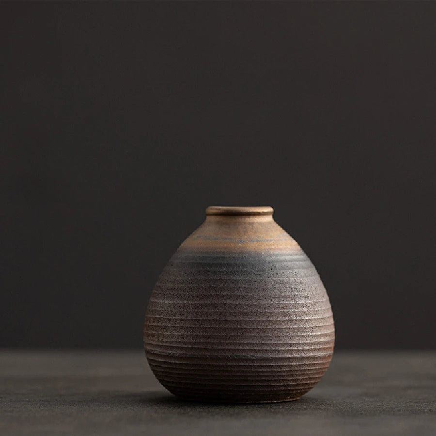 Mini Vaso de Cerâmica Rústico Retrô — Vaso Hidropônico Decorativo para Mesa