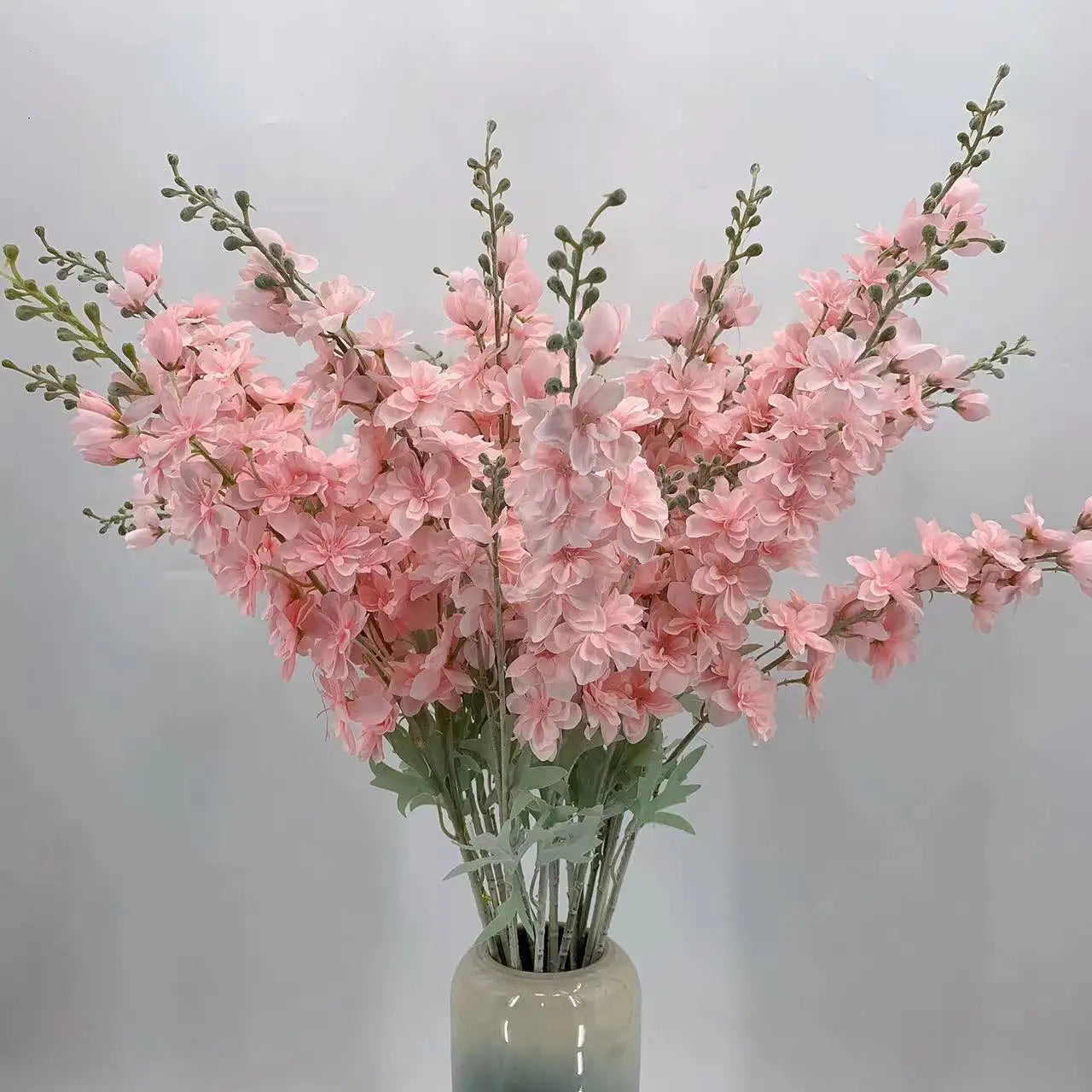 Flor Artificial Delphinium em Veludo — 2 Hastes para Decoração de Casa, Hotel e Casamento