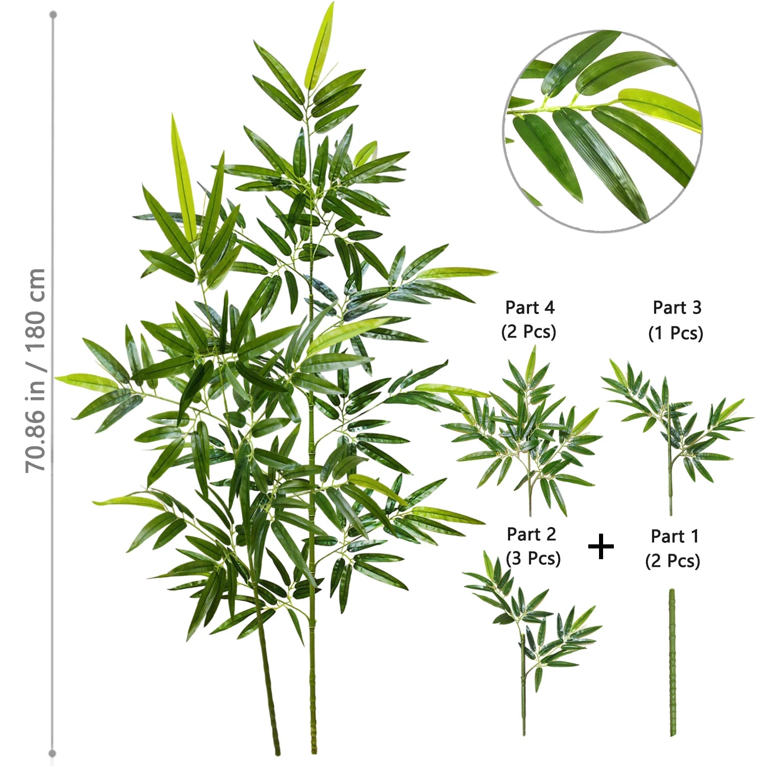 Bambu e Monstera Artificial 100 a 180cm — Exuberância Tropical Permanente para Jardim e Casa