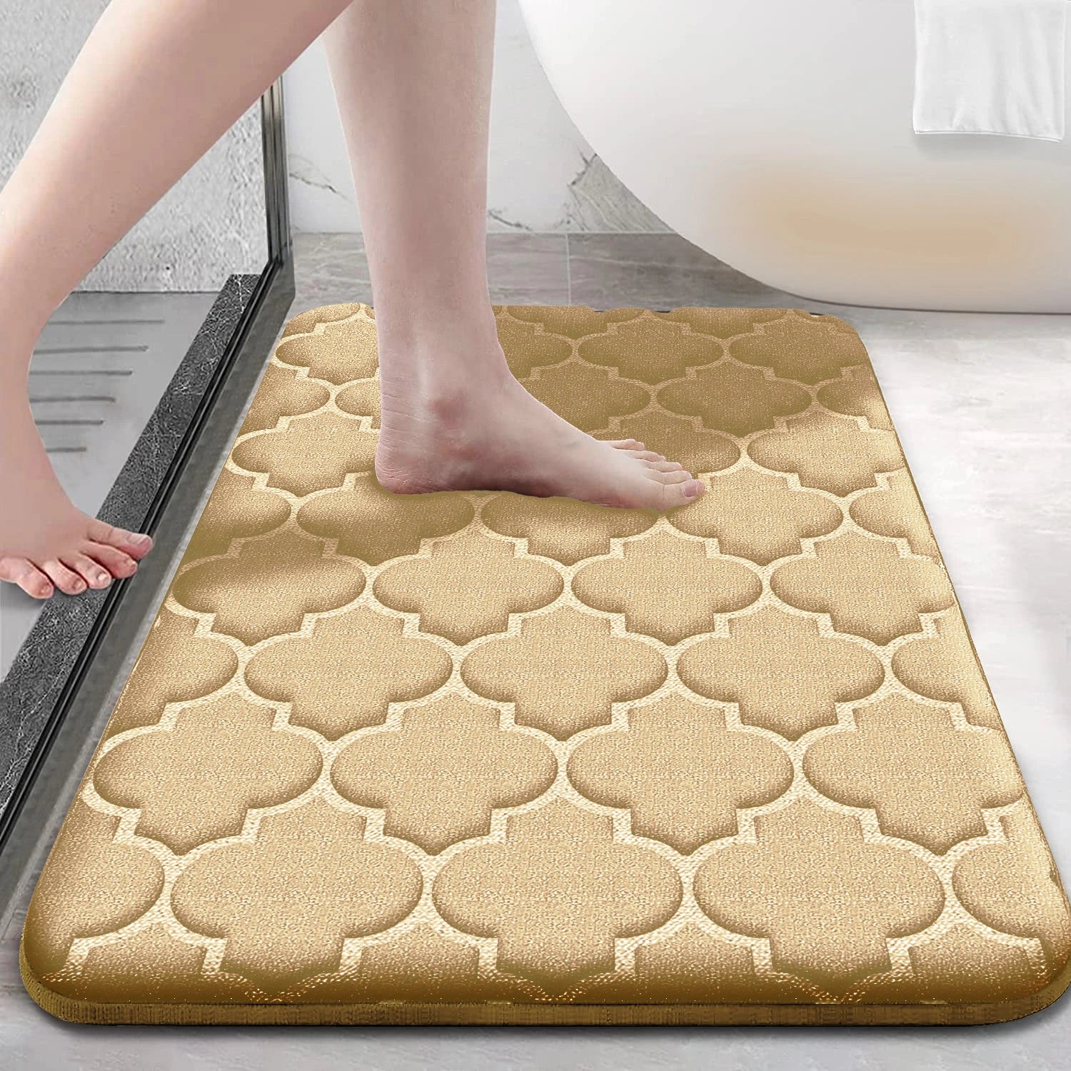 Tapete de Banheiro Veludo Coral Antiderrapante — Ultra Absorvente e Secagem Rápida