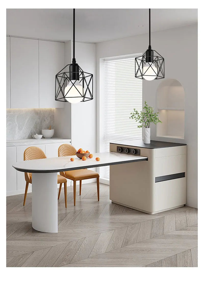 Pendente LED Industrial E27 — Luminária de Metal para Cozinha, Café e Corredor