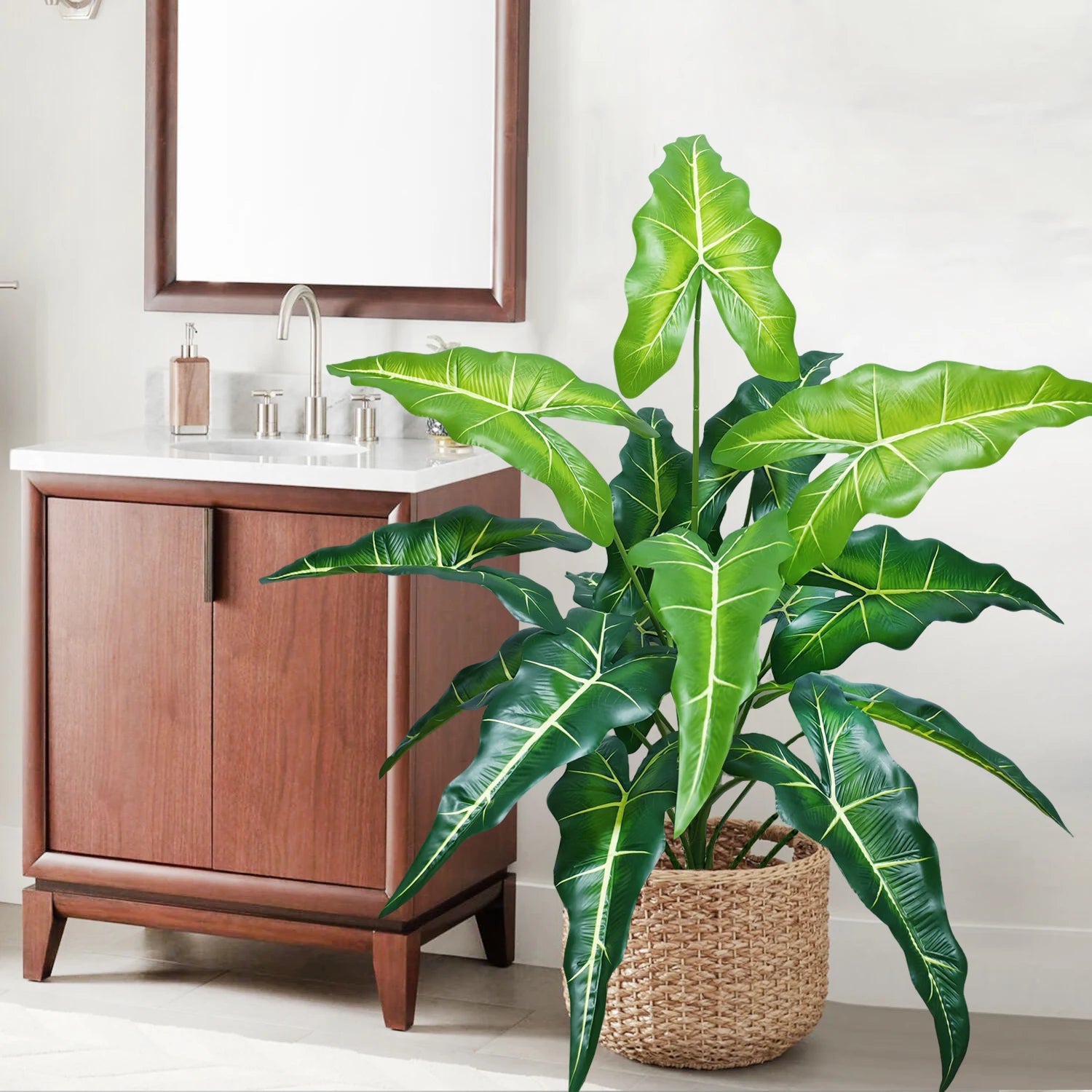 Planta Artificial Costela de Adão e Folha de Tartaruga — 47 a 132cm Decoração Tropical