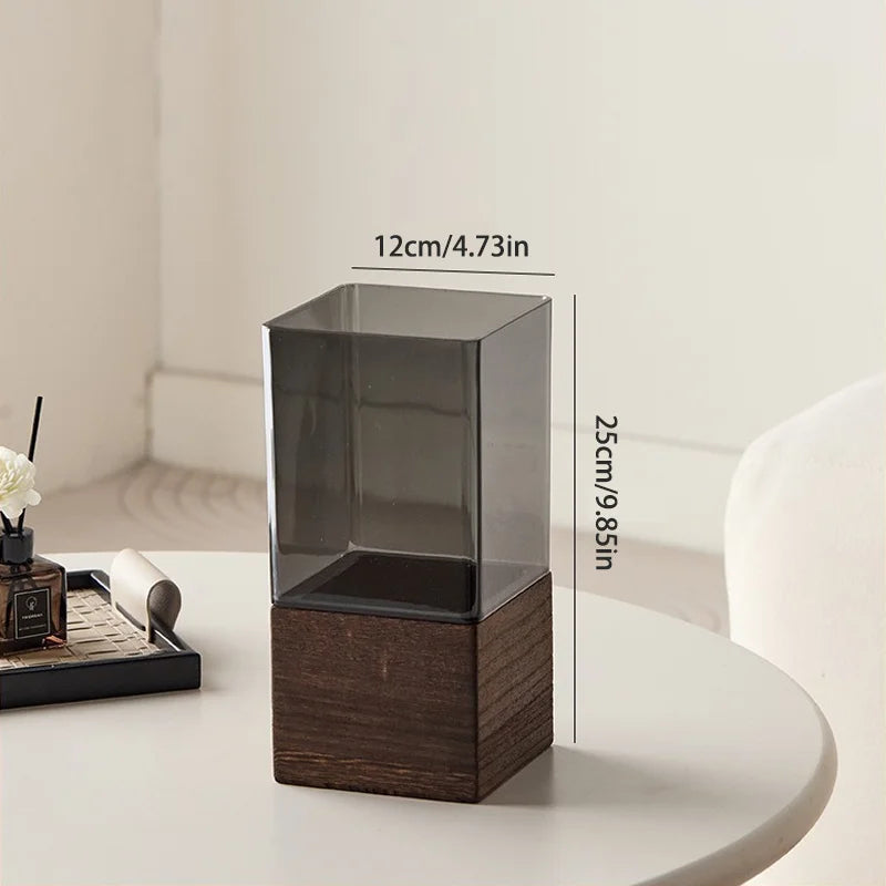 Vaso Acrílico Nordico com Base — Decoração para Mesa, Sala e Presente