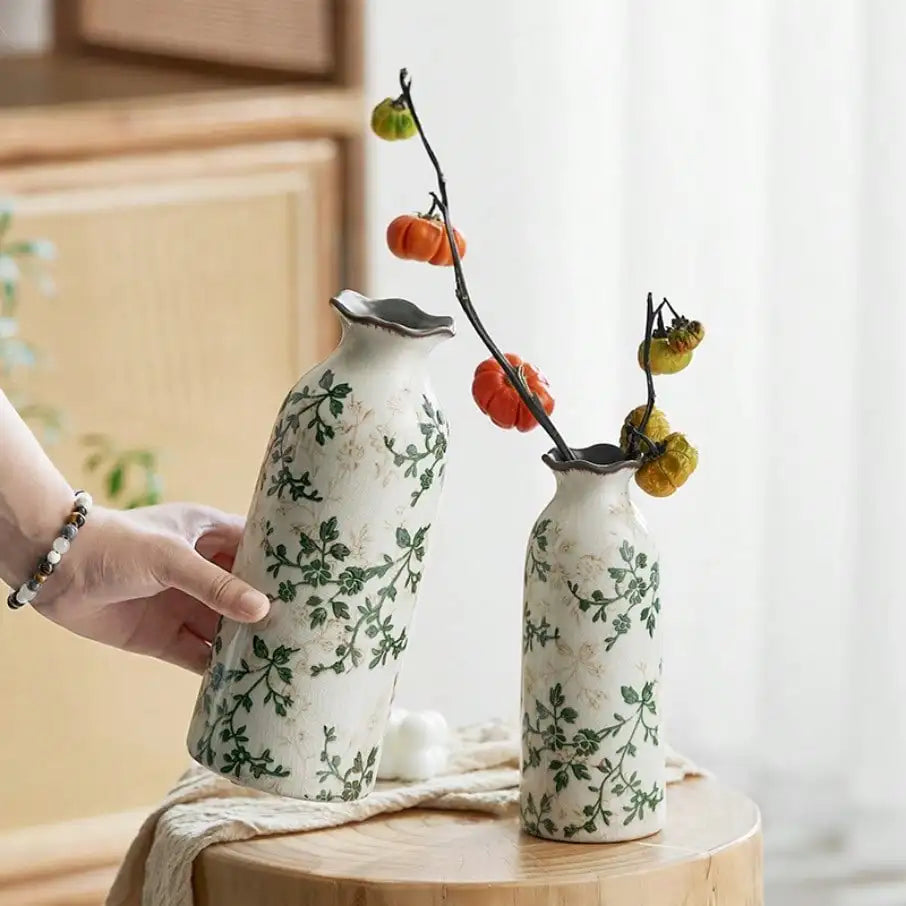 Vaso de Cerâmica Craquelado — Vaso Decorativo para Flores e Presentes
