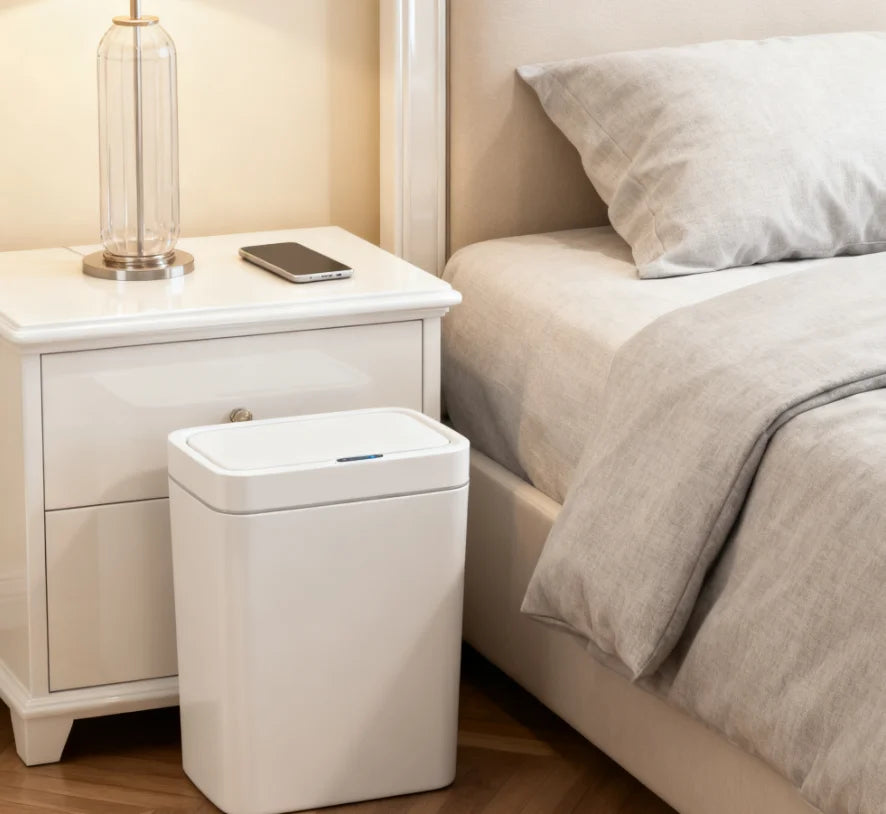 Lixeira Inteligente 15L com Sensor Automático — Sem Toque Higiene Total para Banheiro e Cozinha