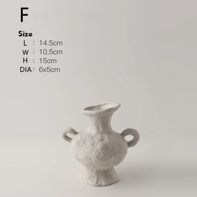 Vaso Cerâmica Branco Nórdico Hidropônico — Minimalista para Mesa, Banheiro e Sala