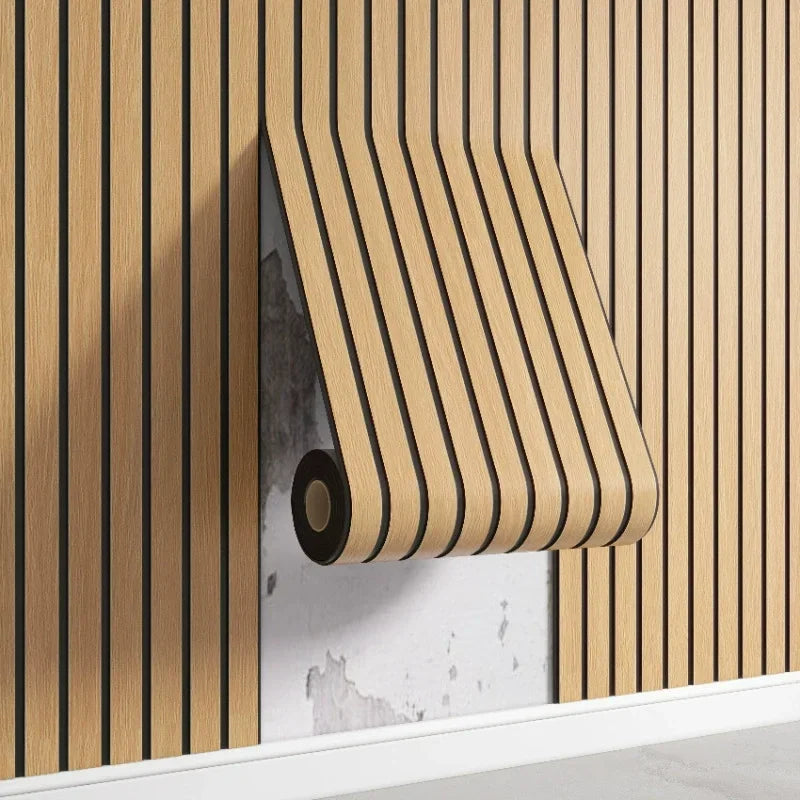 Papel de Parede 3D Grade Geométrica Autocolante — Textura Arquitetônica Impermeável para Sala