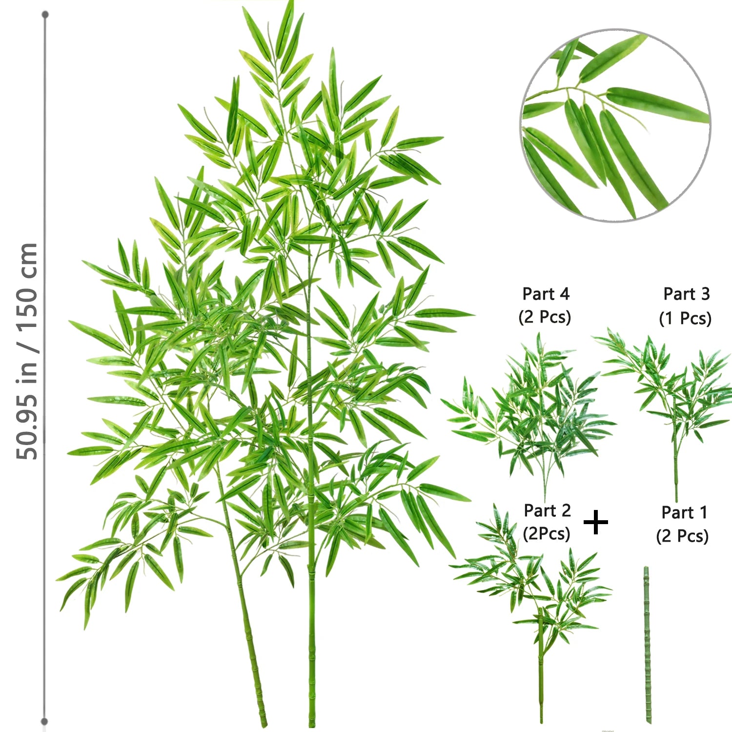 Bambu e Monstera Artificial 100 a 180cm — Exuberância Tropical Permanente para Jardim e Casa