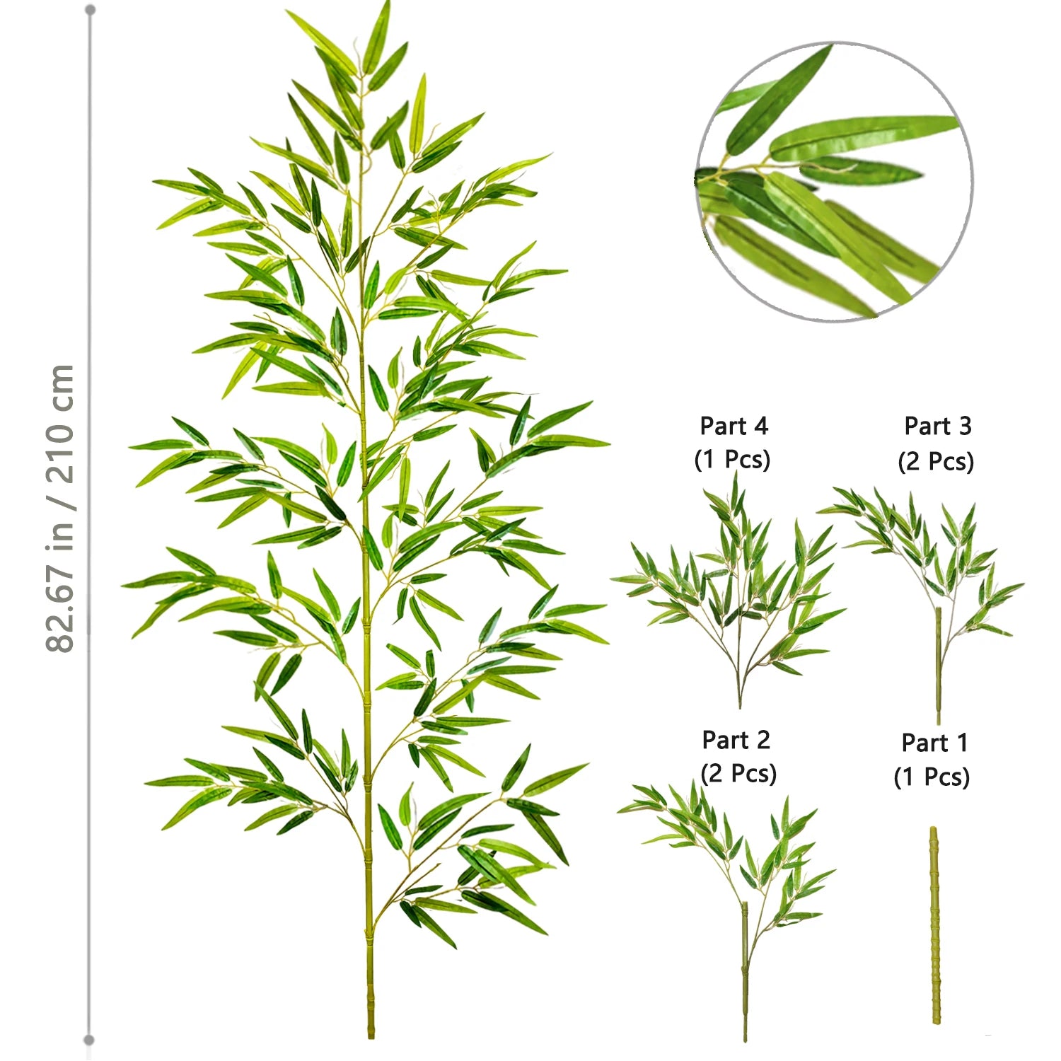 Bambu e Monstera Artificial 100 a 180cm — Exuberância Tropical Permanente para Jardim e Casa