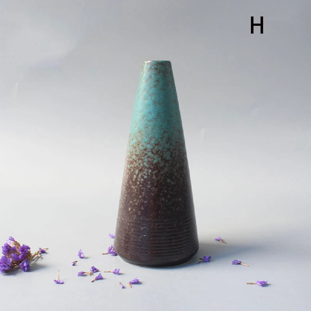 Vaso Cerâmica Pequeno Preto Rústico Japonês — Decoração Minimalista de Mesa