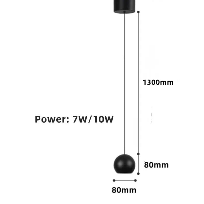 Pendente Esfera Minimalista Nórdico — Luminária Preta e Branca para Bar e Café
