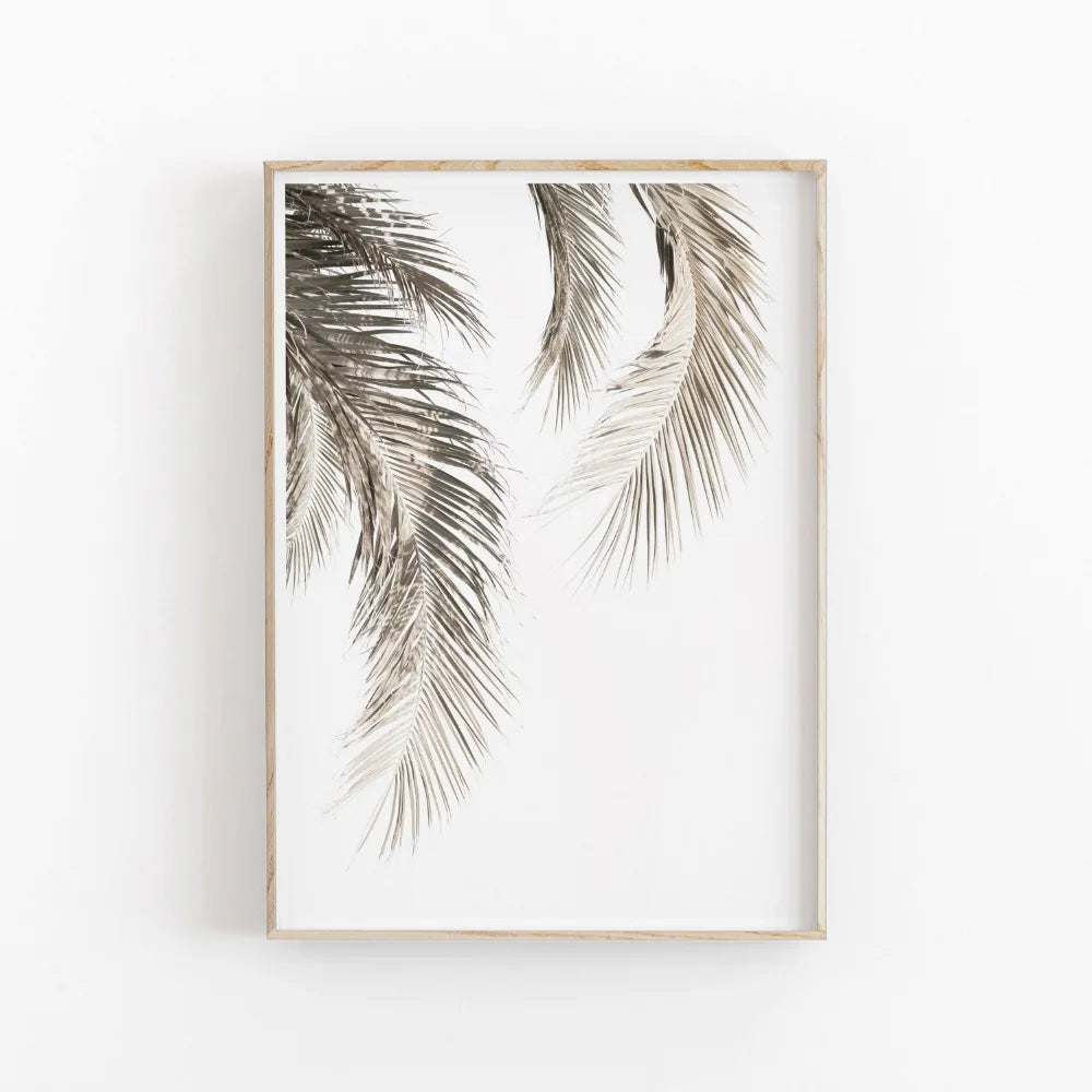 Quadro Decorativo Eucalipto e Palmeira — Arte Botânica Nórdica Minimalista para Sala