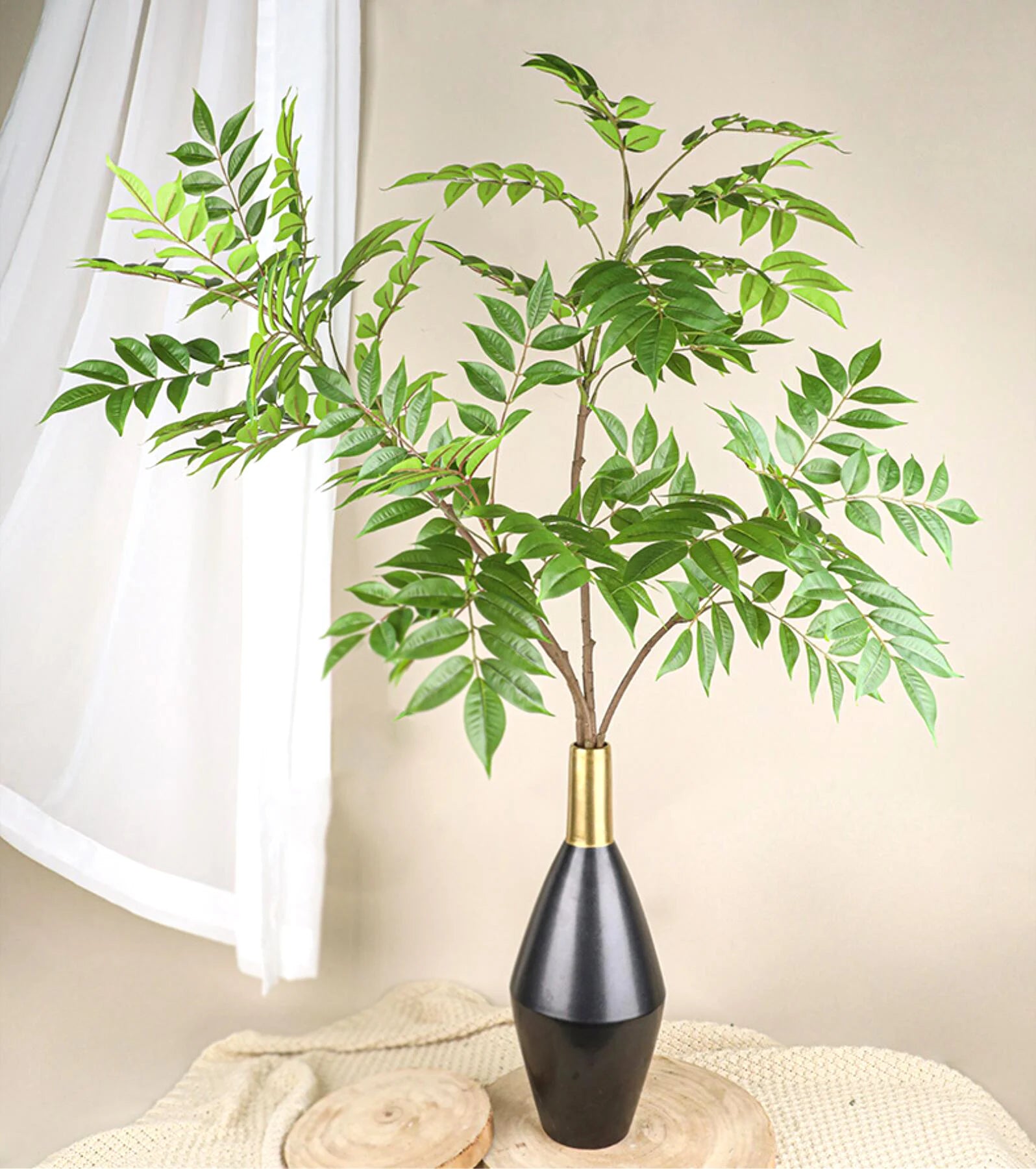 Ficus Lyrata Artificial Extra Grande 77 a 135cm — Para Jardim, Varanda e Escritório