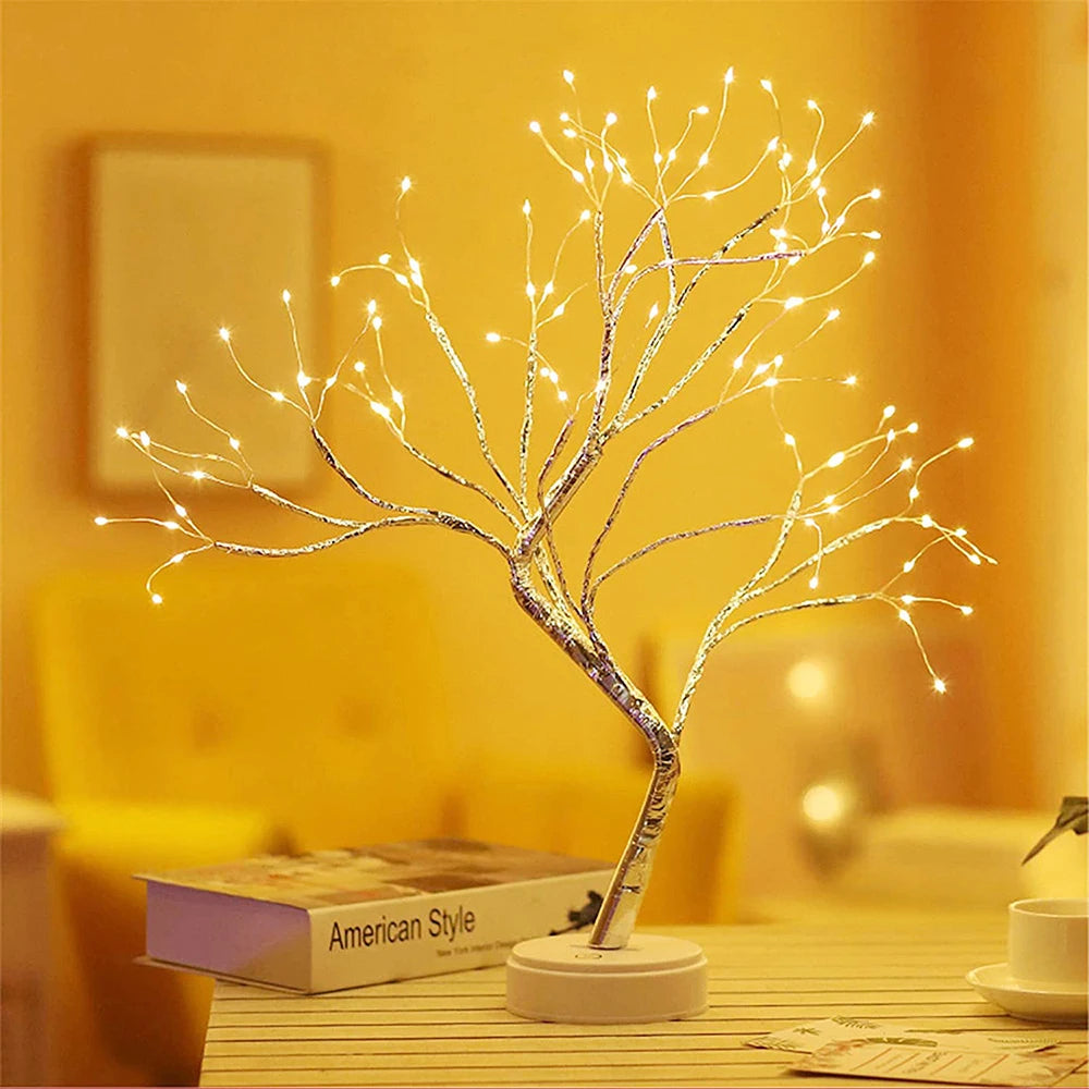 Luminária de Mesa Árvore LED — Decoração com 108 Luzes para Quarto e Festas