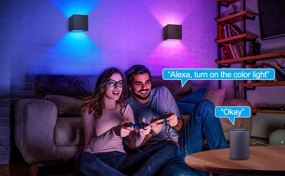 Arandela LED Smart 12W RGB WiFi e Zigbee — Controle por App Atmosfera Decorativa